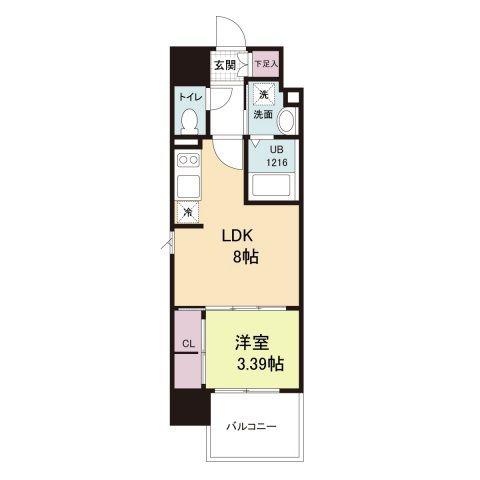 ヴィラ博丈昭和町(1LDK/12階)の間取り写真