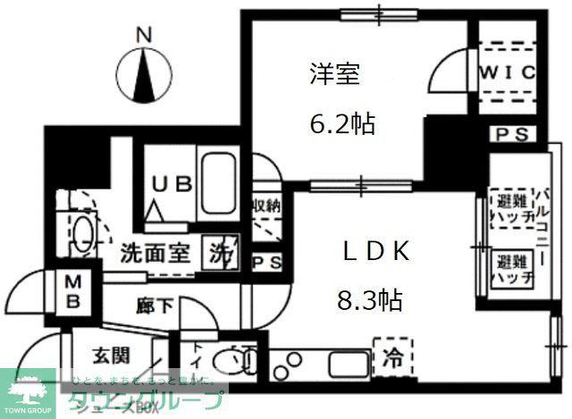 オーヴェルク‐II(1LDK/9階)の間取り写真
