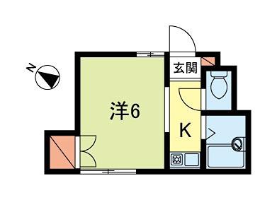 コートM(1K/1階)の間取り写真