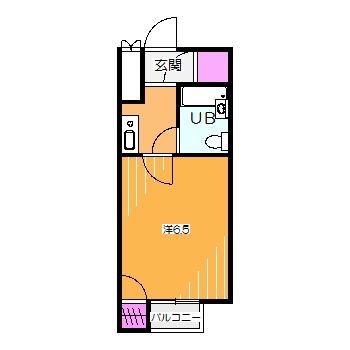 パークレイン堺(1K/1階)の間取り写真