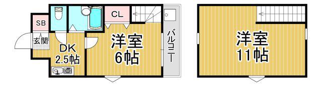 プレアデス(2DK/7階)の間取り写真