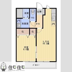 マジェスティーA(1LDK/2階)の間取り写真