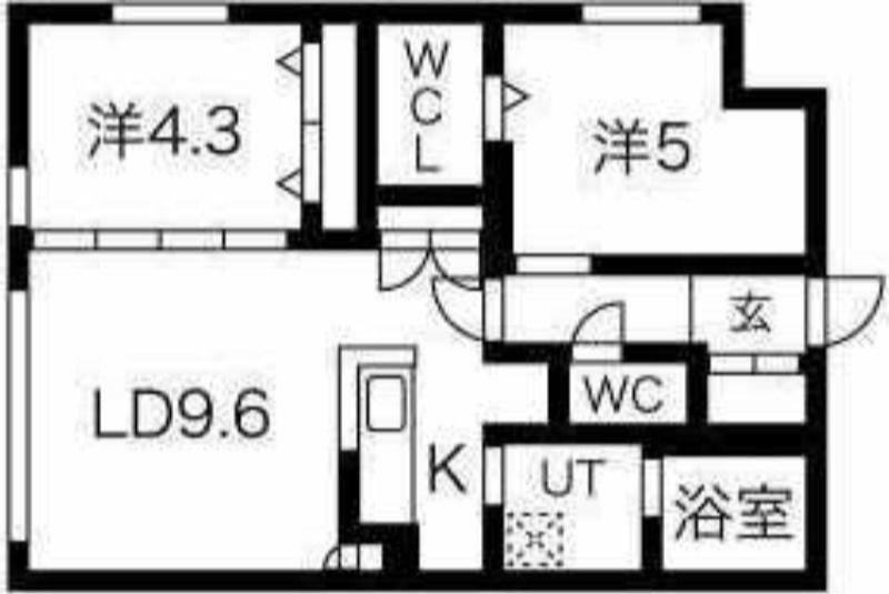アルファスクエア学園前(2LDK/3階)の間取り写真