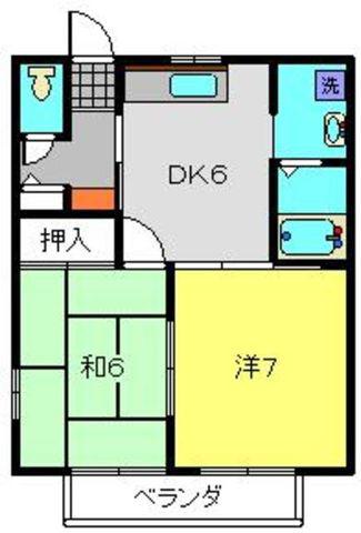 コーポアネスト(2DK/2階)の間取り写真