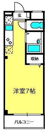 プリズムマンション東川口(ワンルーム/1階)の間取り写真