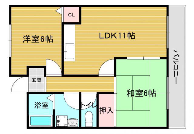 メゾンベルエール(2LDK/2階)の間取り写真