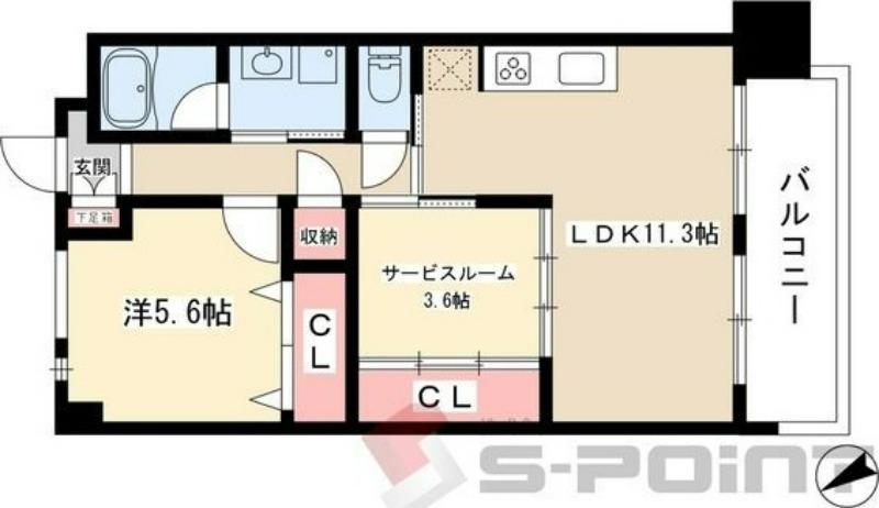 アクシア車道(2LDK/5階)の間取り写真