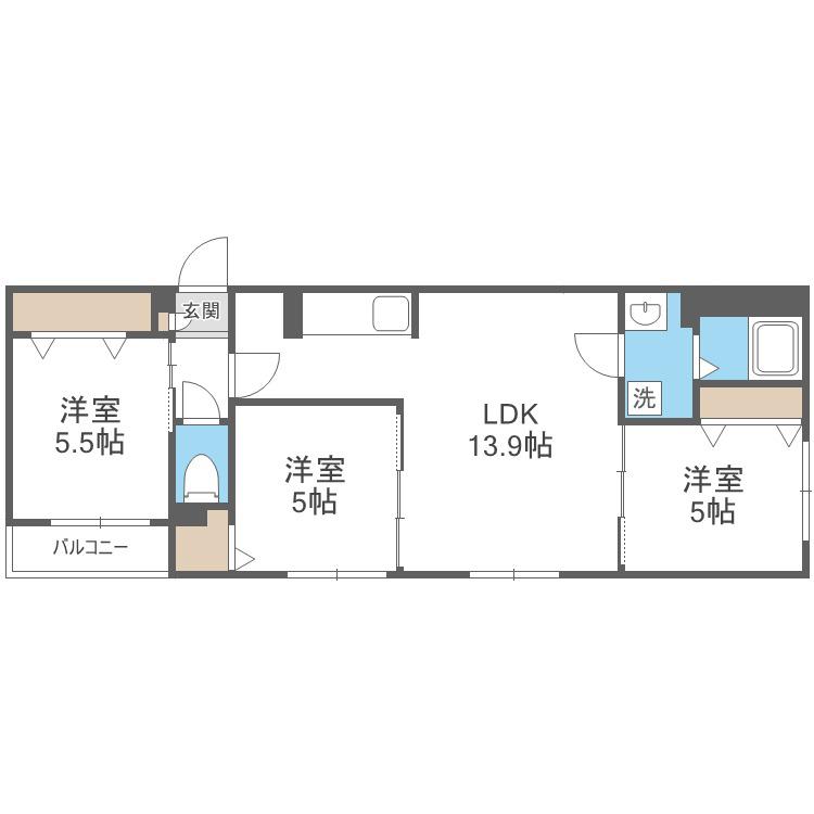 IL LEONE(3LDK/4階)の間取り写真