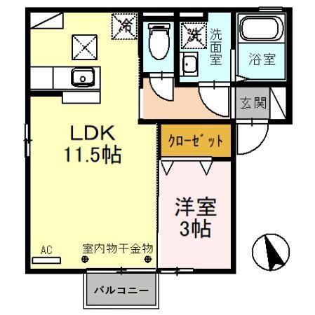 EMINENCE・MK(1LDK/1階)の間取り写真