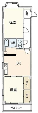 クロノスさちが丘(2DK/3階)の間取り写真