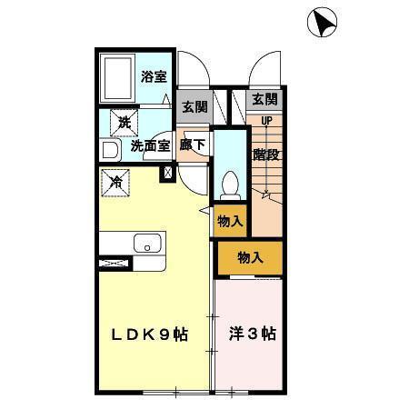 ミルキー(1LDK/1階)の間取り写真