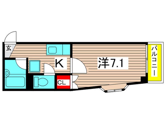 ファミール伸和(1K/7階)の間取り写真