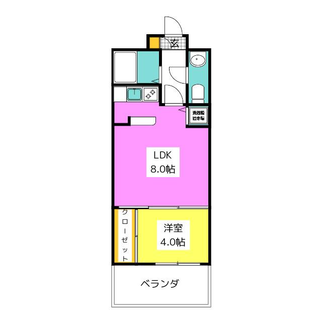 エステートモア 薬院NEST(1LDK/7階)の間取り写真