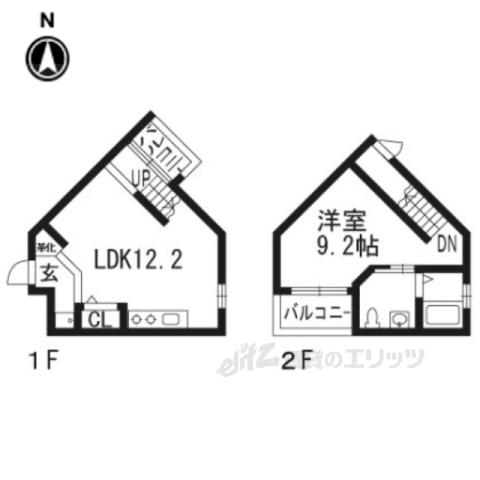 COZY宇治橋(1LDK/3階)の間取り写真
