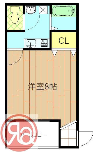 アバンス南市岡(1K/4階)の間取り写真