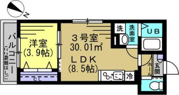 アリアトール(1LDK/2階)の間取り写真