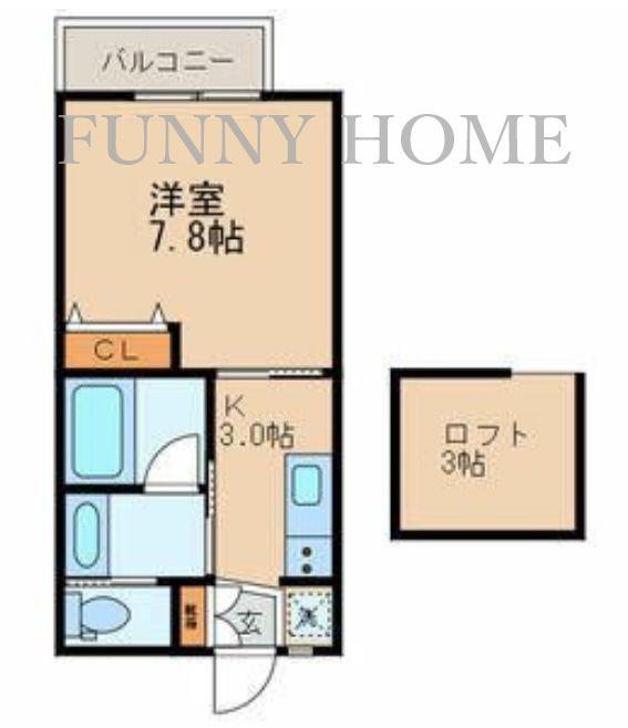 アルグランデII(1K/2階)の間取り写真