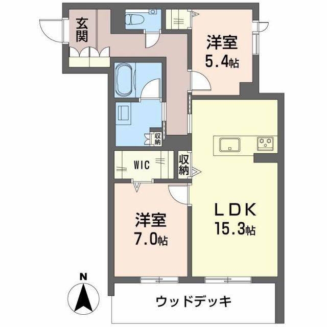 リーベン メーア(2LDK/1階)の間取り写真