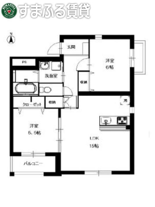OIKOS ORO (2LDK/2階)の間取り写真