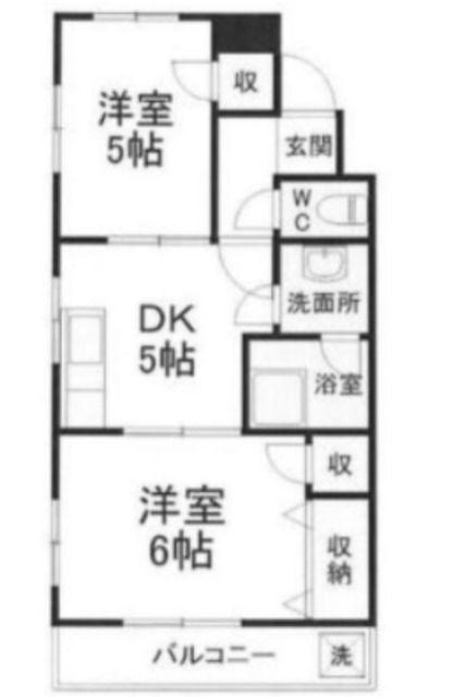 芝銀座ハイツ(2DK/3階)の間取り写真