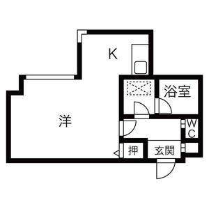ライオンズシティ南3条(ワンルーム/5階)の間取り写真