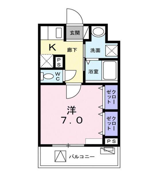 シャルフィ(1K/1階)の間取り写真