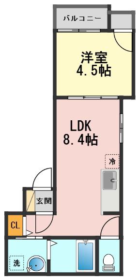 F ASECIA PARURE(1LDK/2階)の間取り写真