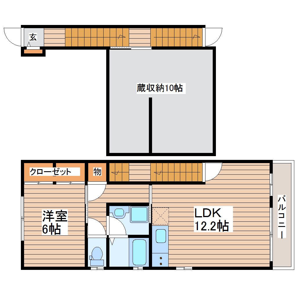 ちぐらII(1SLDK/2階)の間取り写真
