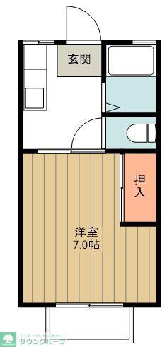 クロノス花小金井(1K/2階)の間取り写真