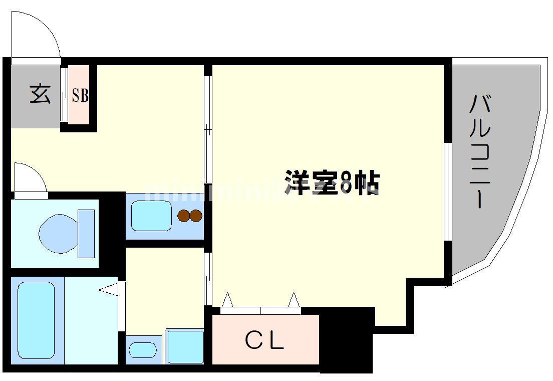 PARK HILLS 上本町壱番館(1K/5階)の間取り写真