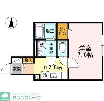 メープルハウス富士見台(1K/1階)の間取り写真