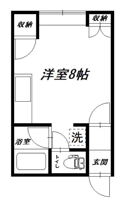 エミール旭町(ワンルーム/1階)の間取り写真