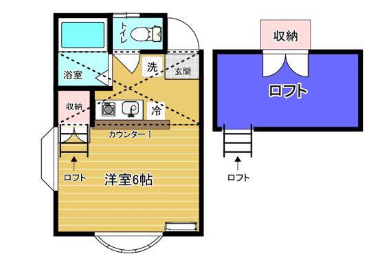 エスペランサII(ワンルーム/1階)の間取り写真