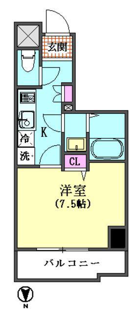 ヴィモス木場(1K/11階)の間取り写真