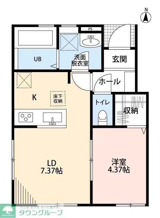 リーブルファイン瀬崎(1LDK/1階)の間取り写真