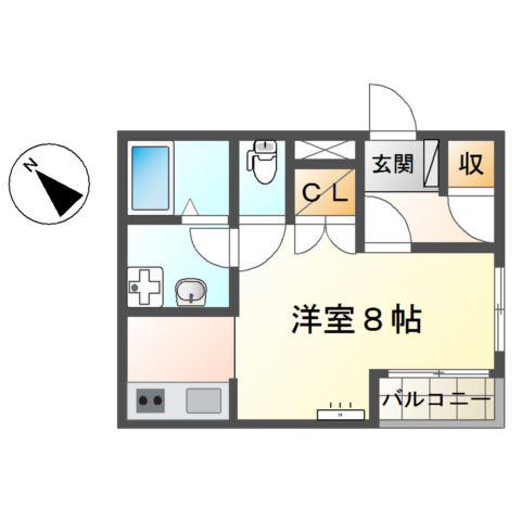 コンフォース南(1K/1階)の間取り写真