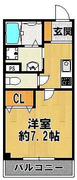 アカラ藤原台(1K/3階)の間取り写真