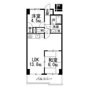 アーバン滝子(2LDK/2階)の間取り写真