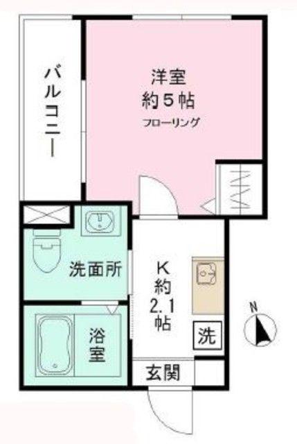 MELDIA田無町(1K/1階)の間取り写真