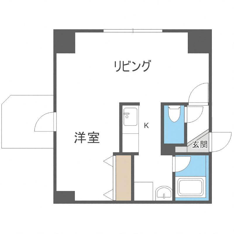 パークヒルズイースト23B(1LDK/8階)の間取り写真