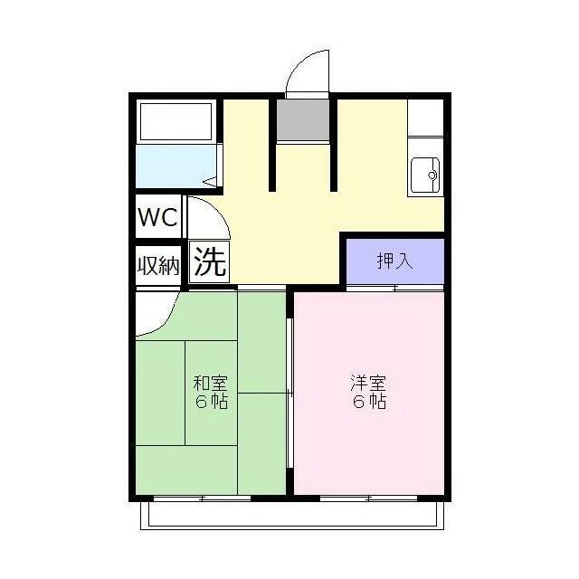 あぶくまハイツ(2K/1階)の間取り写真