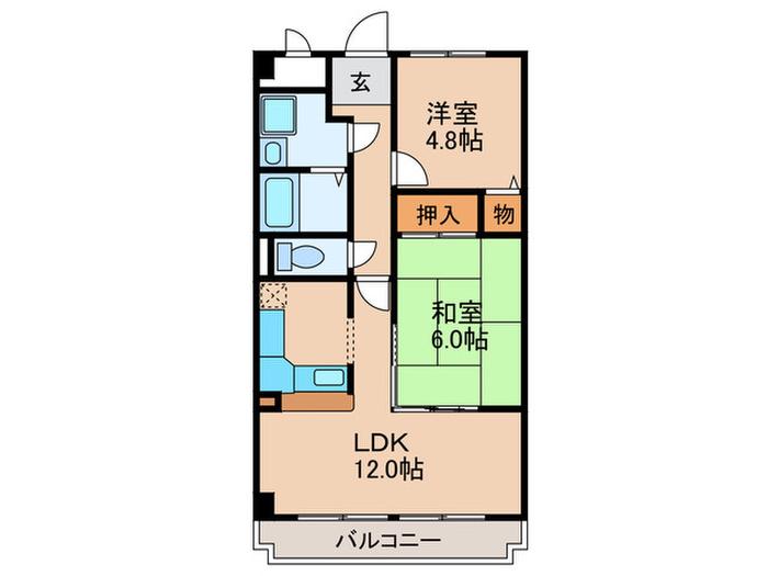 グランリヴェール(2LDK/5階)の間取り写真