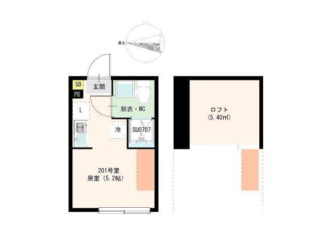 エール新桜台(ワンルーム/2階)の間取り写真