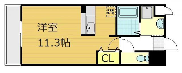 京町壱番館(ワンルーム/4階)の間取り写真