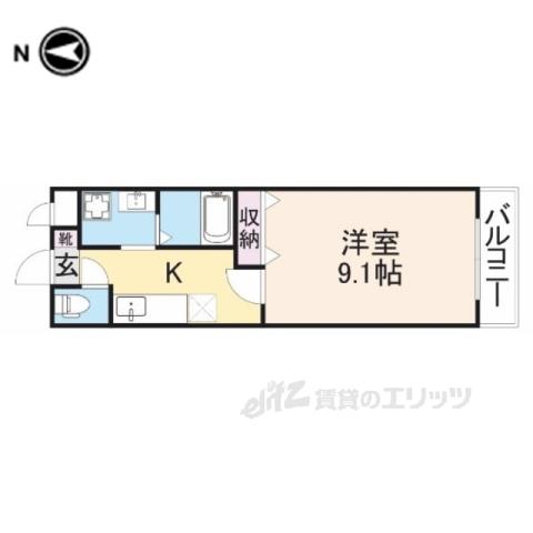 ファインパーク(1K/2階)の間取り写真