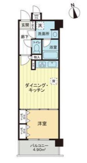 ライオンズマンション池袋シティ(1DK/5階)の間取り写真