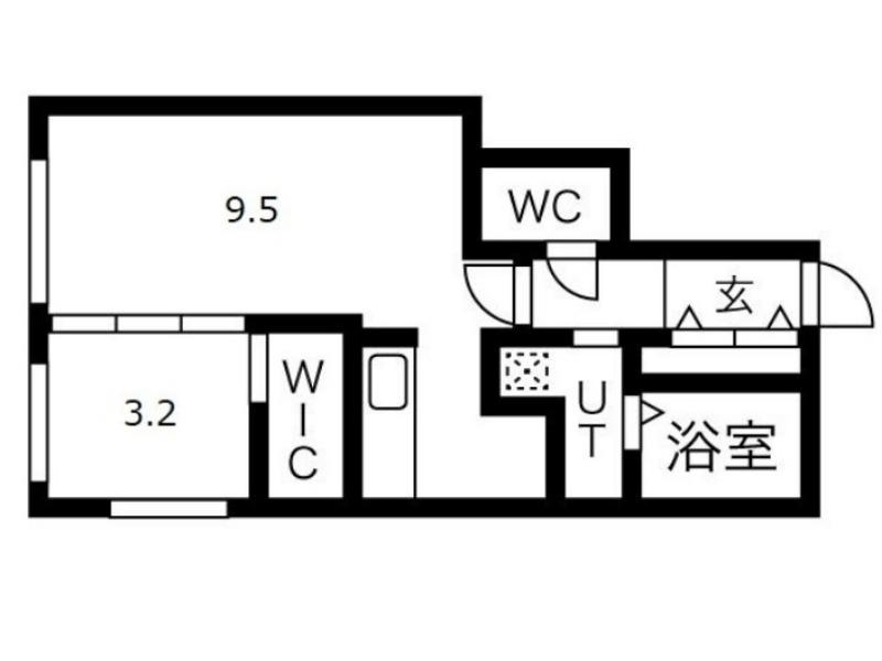 GRAND BAGLIONI 手稲本町(1LDK/2階)の間取り写真