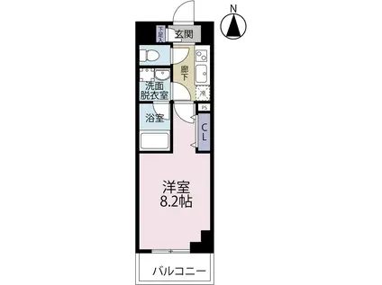 ソルテラ(1K/2階)の間取り写真