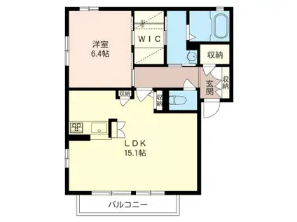 コスモアザレア(1LDK/2階)の間取り写真