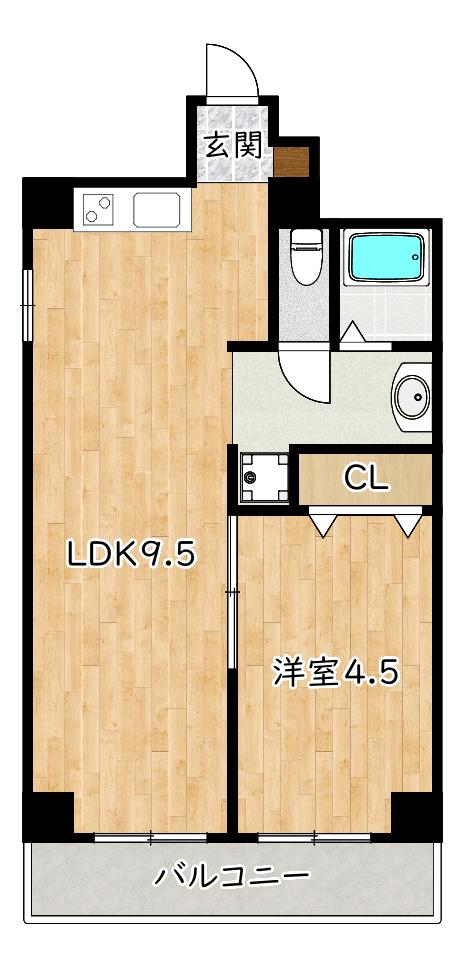 MJハイツ(1LDK/5階)の間取り写真